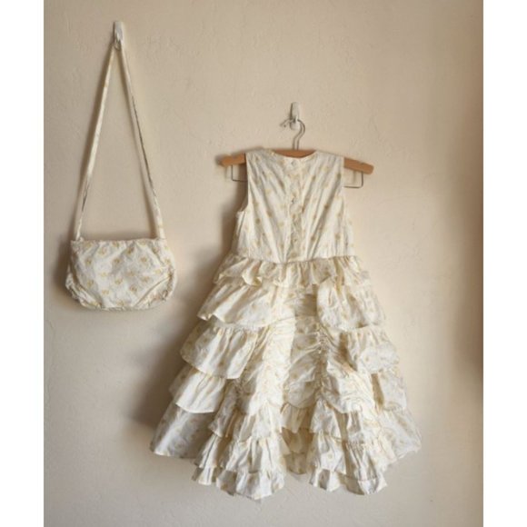 Jottum formal dress + matching purse Size 7 layers cinching ruffles tulle flower - Picture 9 of 12